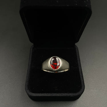 Pack Anillo Oval Rubí y Pulsera Fígaro de Plata 950